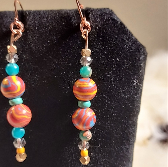 Handmade crystal earrings - Picture 2 of 3